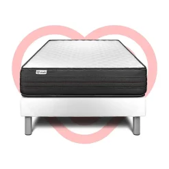 Vitalit Ensemble Mousse polyuréthane à mémoire de forme de confort Ferme avec sommier tapissier* Ensemble Sommier Et Matelas