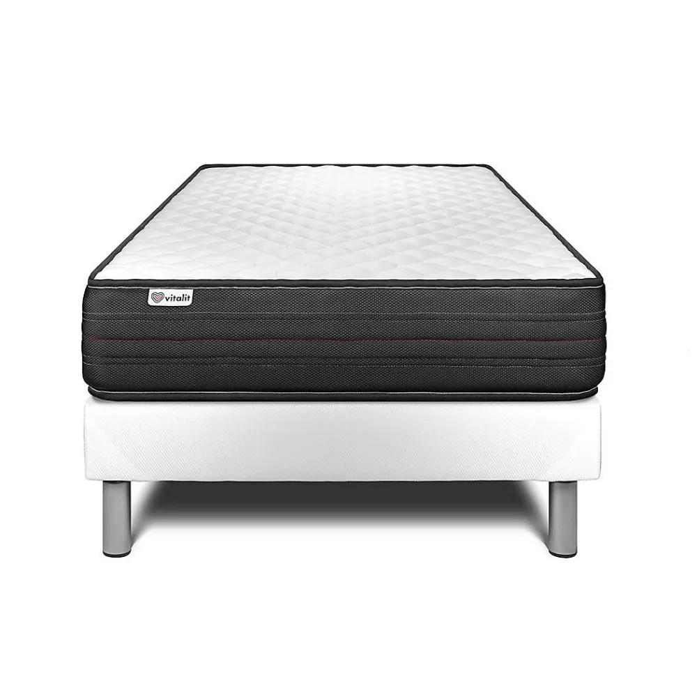 Ensemble Mousse polyuréthane à mémoire de forme de confort Ferme avec sommier tapissier>Vitalit Best