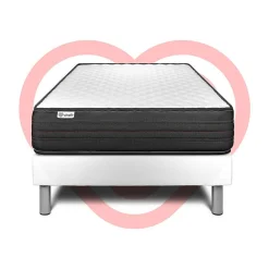 Ensemble Mousse polyuréthane à mémoire de forme de confort Ferme avec sommier tapissier><noscript><img width=