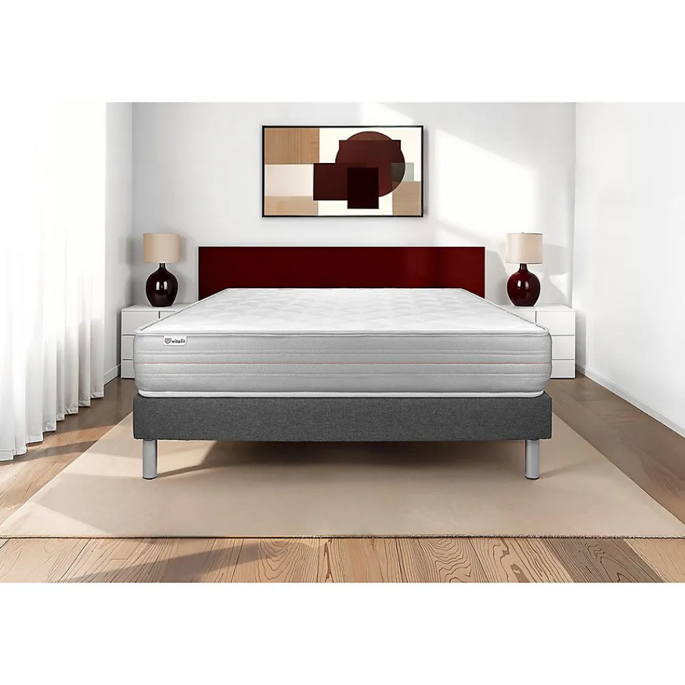 Ensemble Mousse polyuréthane à mémoire de forme de confort Ferme avec sommier tapissier>Vitalit Hot