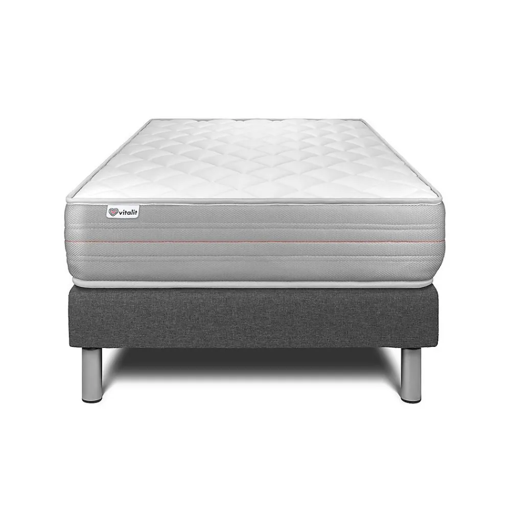 Ensemble Mousse polyuréthane à mémoire de forme de confort Ferme avec sommier tapissier>Vitalit Hot