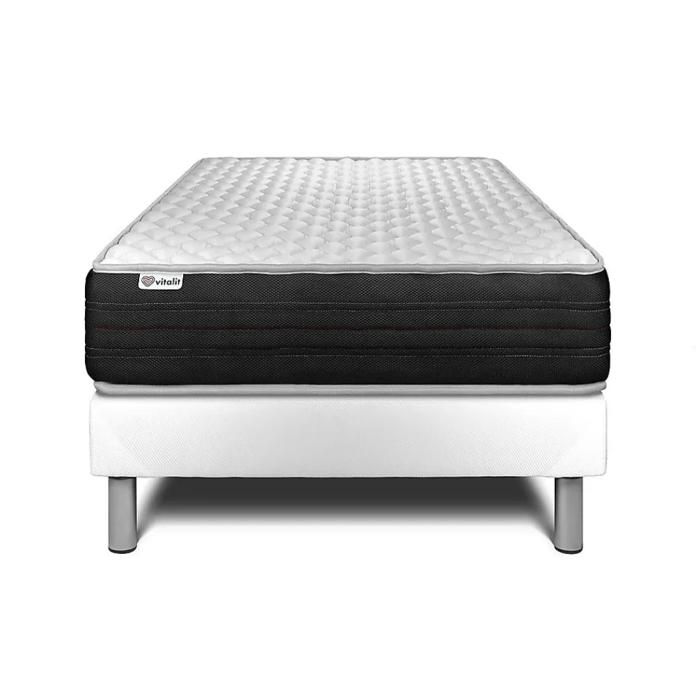 Ensemble Mousse polyuréthane à mémoire de forme de confort Ferme avec sommier tapissier>Vitalit Discount