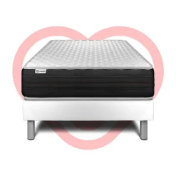 Ensemble Mousse polyuréthane à mémoire de forme de confort Ferme avec sommier tapissier><noscript><img width=