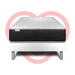 Vitalit Ensemble Mousse polyuréthane à mémoire de forme de confort Ferme avec sommier tapissier* Ensemble Sommier Et Matelas
