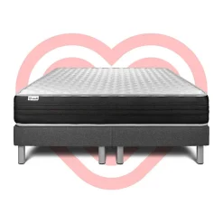 Ensemble Mousse polyuréthane à mémoire de forme de confort Ferme avec sommier tapissier><noscript><img width=