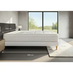 Litier Deluxe Ensemble Ressorts ensachés et mémoire de forme de confort Equilibré avec sommier kit* Ensemble Sommier Et Matelas