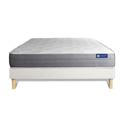 Actisom Ensemble Ressorts ensachés et mémoire de forme de confort Mi-ferme avec sommier kit* Ensemble Sommier Et Matelas