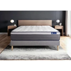 Actisom Ensemble Ressorts ensachés et mémoire de forme de confort Très ferme avec sommier kit* Ensemble Sommier Et Matelas