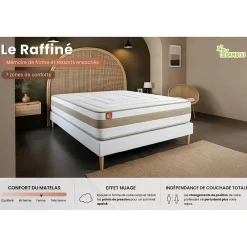 Marmottes & Co Ensemble Ressorts ensachés et mémoire de forme de confort Equilibré avec sommier kit* Ensemble Sommier Et Matelas