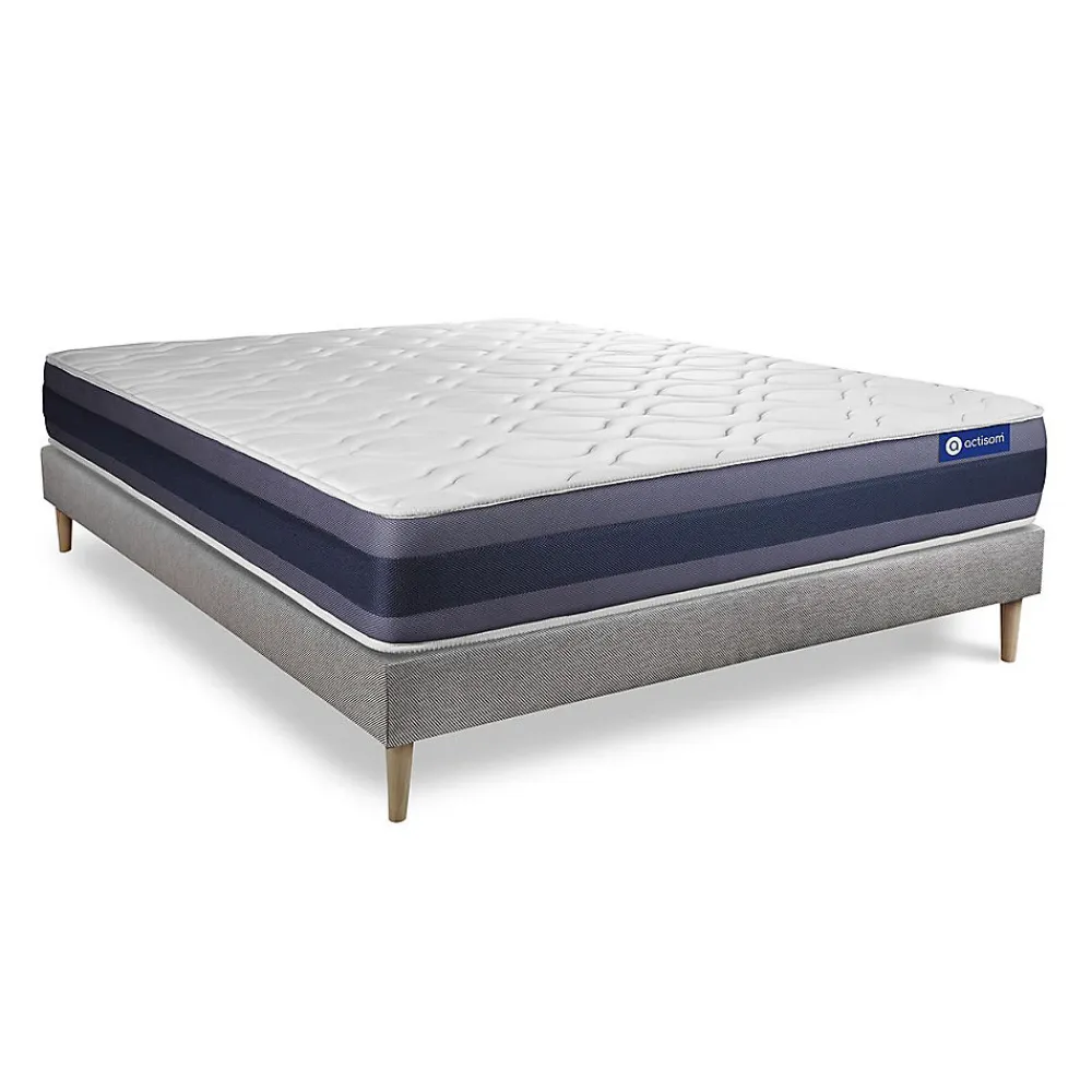 Actisom Ensemble Ressorts ensachés et mémoire de forme de confort Equilibré avec sommier kit* Ensemble Sommier Et Matelas
