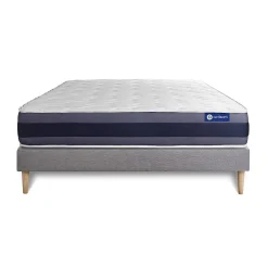 Actisom Ensemble Ressorts ensachés et mémoire de forme de confort Equilibré avec sommier kit* Ensemble Sommier Et Matelas