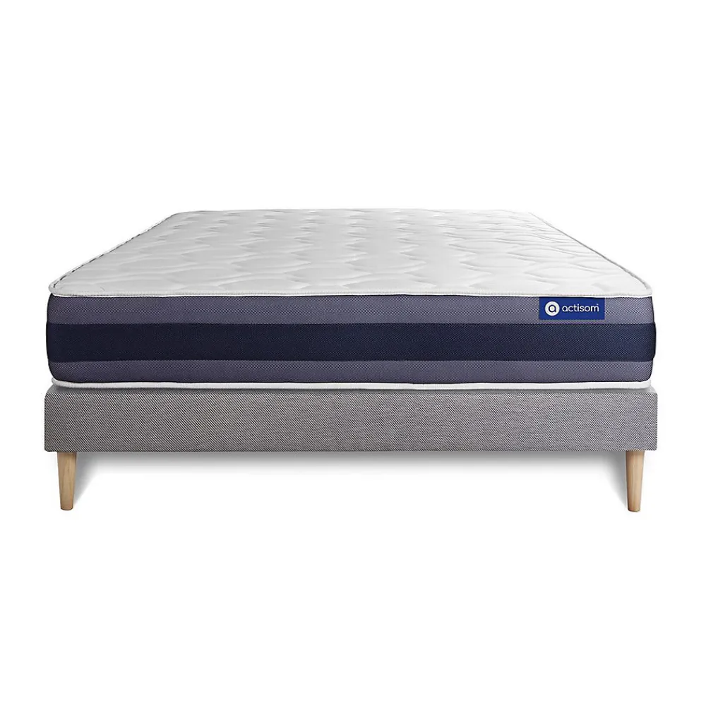 Actisom Ensemble Ressorts ensachés et mémoire de forme de confort Equilibré avec sommier kit* Ensemble Sommier Et Matelas