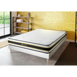 Ensemble Ressorts ensachés et mémoire de forme de confort Ferme avec sommier tapissier>Sleepfit Hot