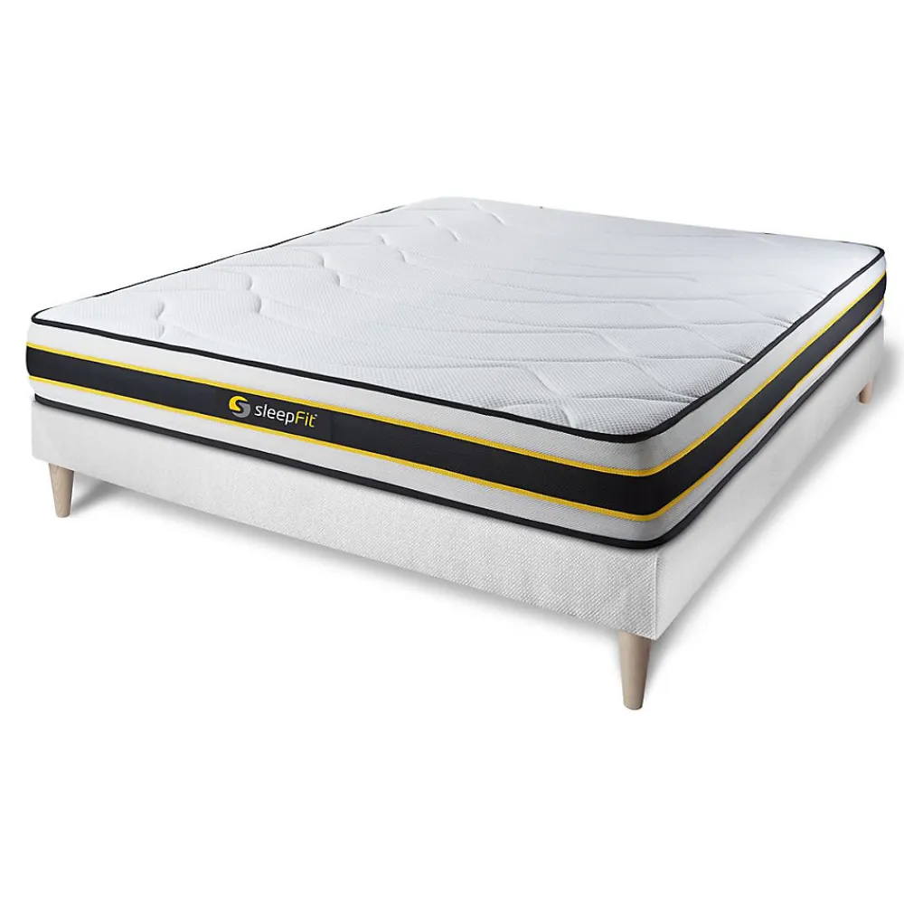Ensemble Ressorts ensachés et mémoire de forme de confort Ferme avec sommier tapissier>Sleepfit Hot