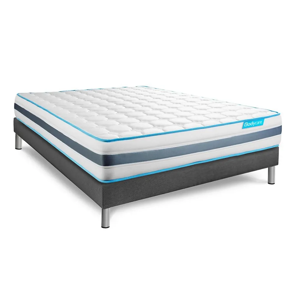 Bodycare Ensemble Ressorts ensachés et mémoire de forme de confort Equilibré avec sommier kit* Ensemble Sommier Et Matelas