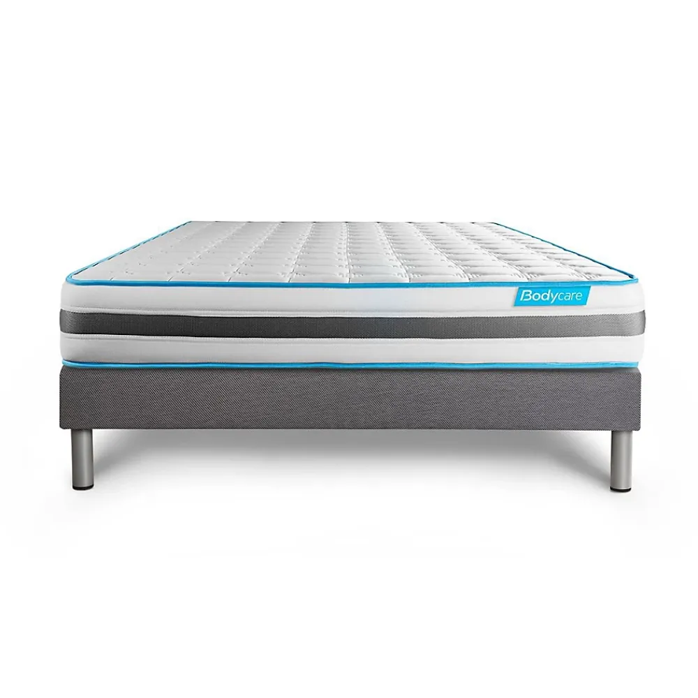 Bodycare Ensemble Ressorts ensachés et mémoire de forme de confort Equilibré avec sommier kit* Ensemble Sommier Et Matelas