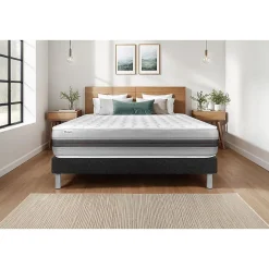 Vitalit Ensemble Ressorts ensachés et mémoire de forme de confort Equilibré avec sommier tapissier* Ensemble Sommier Et Matelas