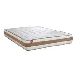 Ensemble Ressorts ensachés et mémoire de forme de confort Equilibré avec sommier tapissier><noscript><img width=