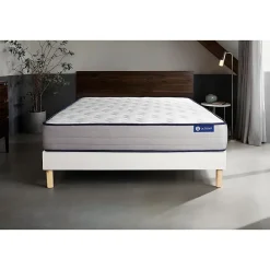 Actisom Ensemble Ressorts ensachés et mémoire de forme de confort Ferme avec sommier kit* Ensemble Sommier Et Matelas