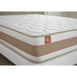 Ensemble Ressorts ensachés et mémoire de forme de confort Equilibré avec sommier tapissier><noscript><img width=