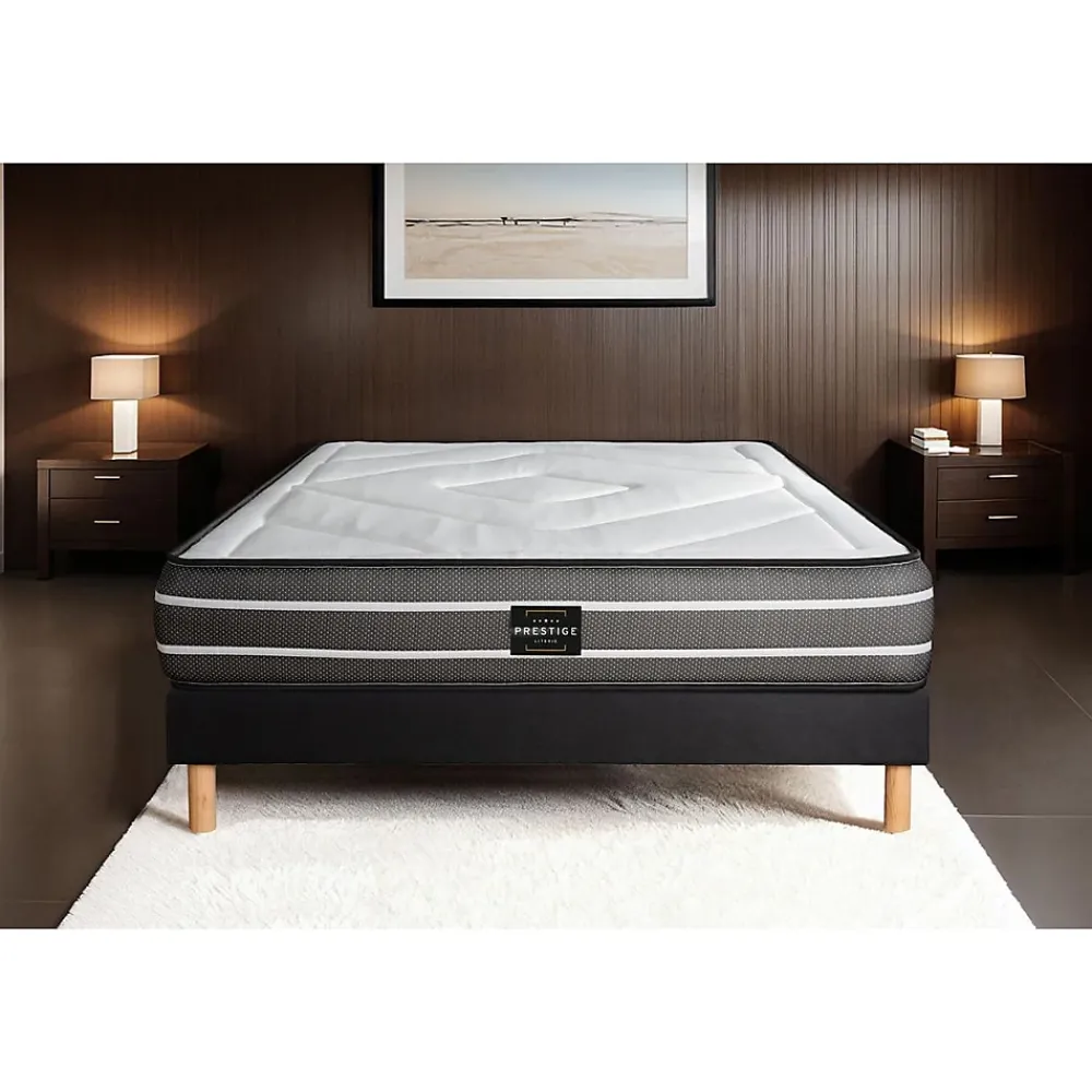 Prestige Literie Ensemble Ressorts ensachés et mémoire de forme de confort Ferme avec sommier kit* Ensemble Sommier Et Matelas