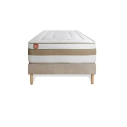 Marmottes & Co Ensemble Ressorts ensachés et mémoire de forme de confort Equilibré avec sommier tapissier* Ensemble Sommier Et Matelas