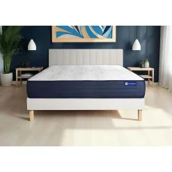 Actisom Ensemble Ressorts ensachés et mémoire de forme de confort Très ferme avec sommier kit* Ensemble Sommier Et Matelas
