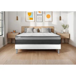 Ensemble Ressorts ensachés et mémoire de forme de confort Equilibré avec sommier kit>Vitalit Outlet