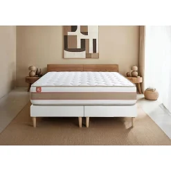 Marmottes & Co Ensemble Ressorts ensachés et mémoire de forme de confort Equilibré avec sommier tapissier* Ensemble Sommier Et Matelas