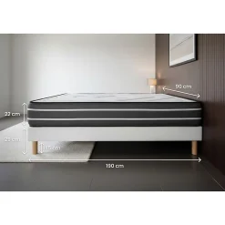 Prestige Literie Ensemble Ressorts ensachés et mémoire de forme de confort Ferme avec sommier kit* Ensemble Sommier Et Matelas
