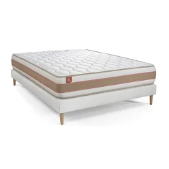 Marmottes & Co Ensemble Ressorts ensachés et mémoire de forme de confort Equilibré avec sommier kit* Ensemble Sommier Et Matelas