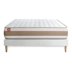 Marmottes & Co Ensemble Ressorts ensachés et mémoire de forme de confort Equilibré avec sommier kit* Ensemble Sommier Et Matelas
