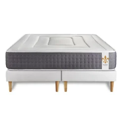 Ensemble Ressorts ensachés et mémoire de forme de confort Ferme avec sommier tapissier><noscript><img width=