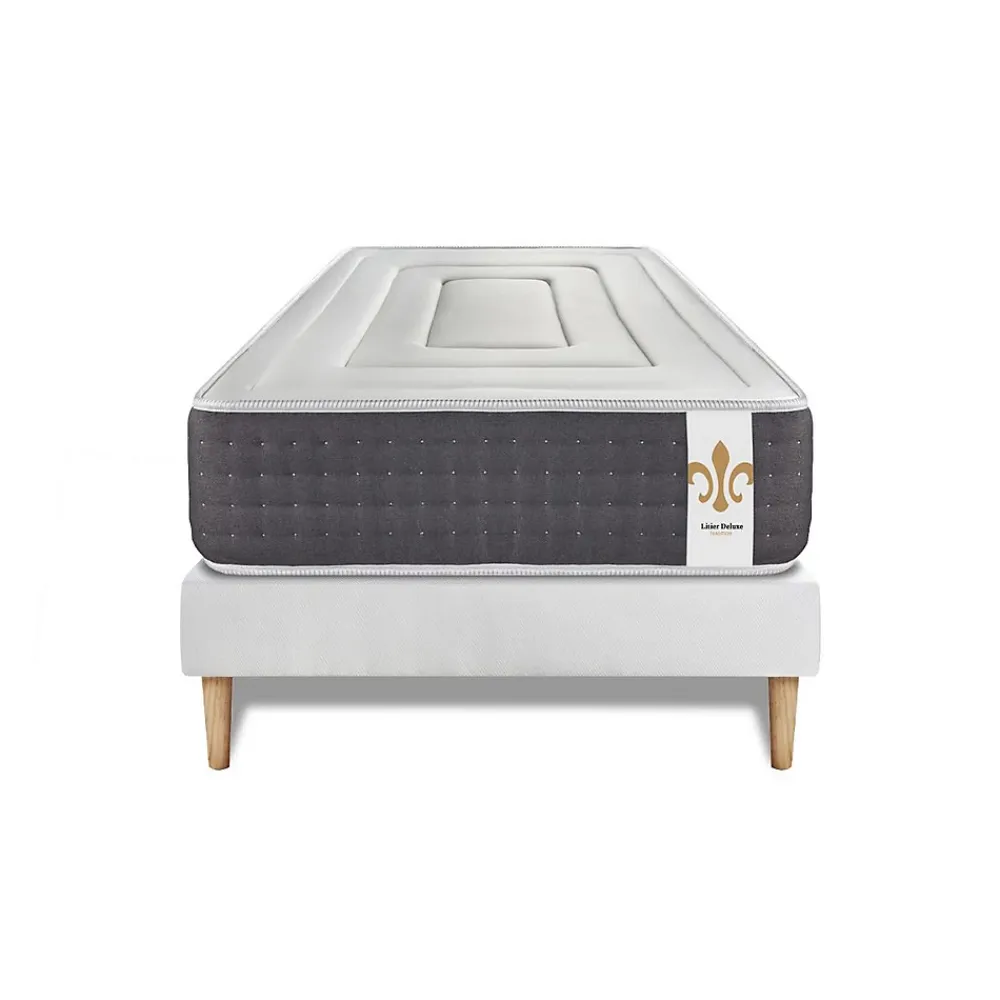 Litier Deluxe Ensemble Ressorts ensachés et mémoire de forme de confort Ferme avec sommier tapissier* Ensemble Sommier Et Matelas