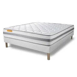 Sept Nuits Ensemble Ressorts ensachés et mémoire de forme de confort Ferme avec sommier tapissier* Ensemble Sommier Et Matelas