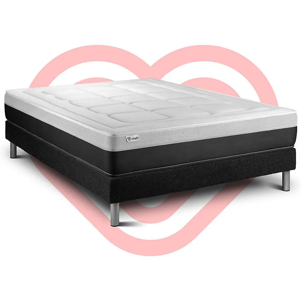 Ensemble Ressorts ensachés et mémoire de forme de confort Ferme avec sommier kit>Vitalit Best