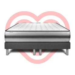 Ensemble Ressorts ensachés et mémoire de forme de confort Equilibré avec sommier tapissier><noscript><img width=