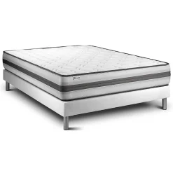 Vitalit Ensemble Ressorts ensachés et mémoire de forme de confort Equilibré avec sommier tapissier* Ensemble Sommier Et Matelas