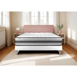 Vitalit Ensemble Ressorts ensachés et mémoire de forme de confort Equilibré avec sommier tapissier* Ensemble Sommier Et Matelas