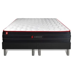 Somness Ensemble Ressorts ensachés et mémoire de forme de confort Equilibré avec sommier tapissier* Ensemble Sommier Et Matelas