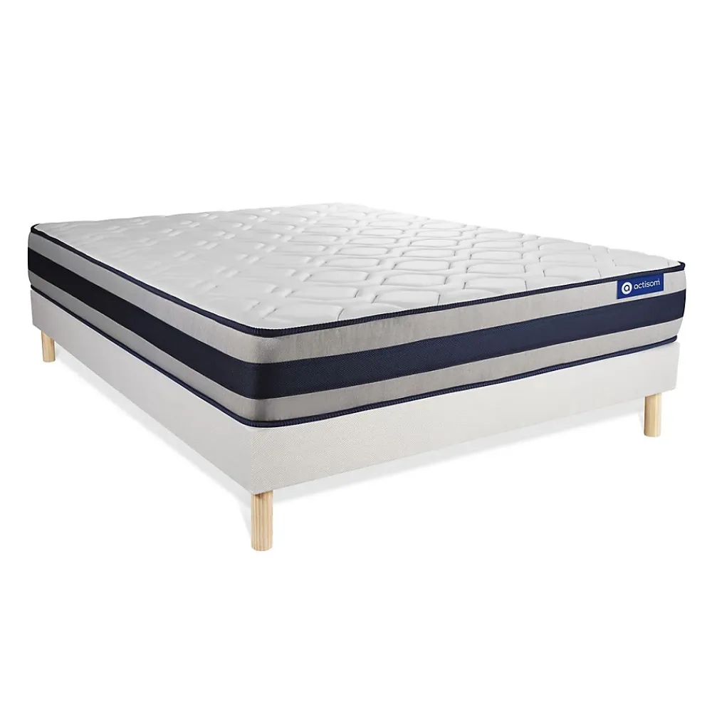 Actisom Ensemble Ressorts ensachés et mémoire de forme de confort Ferme avec sommier kit* Ensemble Sommier Et Matelas