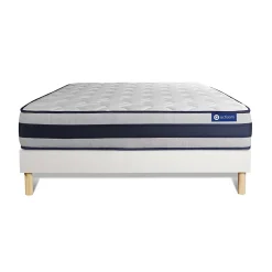 Actisom Ensemble Ressorts ensachés et mémoire de forme de confort Ferme avec sommier kit* Ensemble Sommier Et Matelas