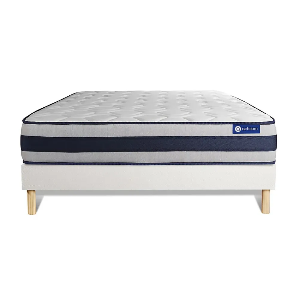Actisom Ensemble Ressorts ensachés et mémoire de forme de confort Ferme avec sommier kit* Ensemble Sommier Et Matelas