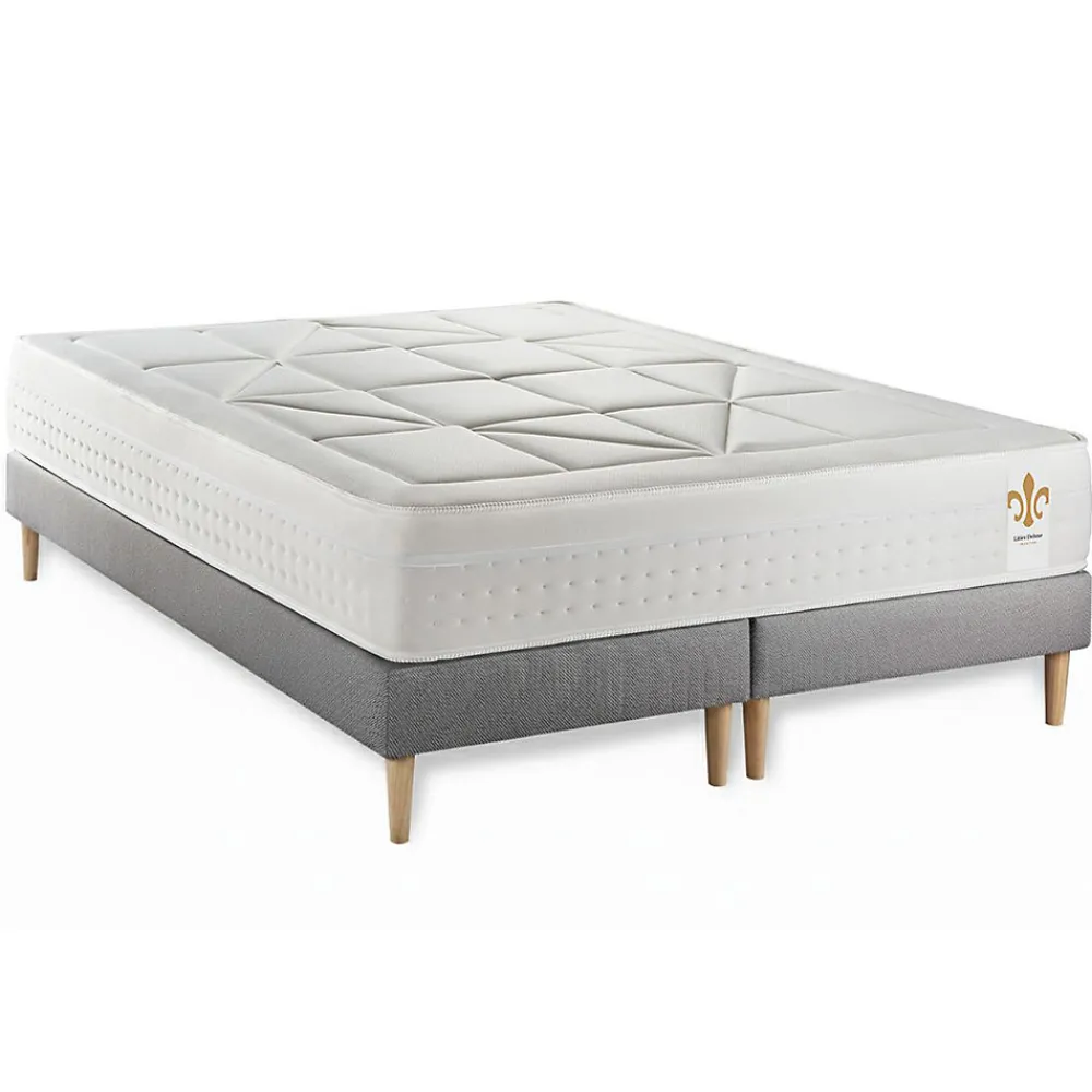 Ensemble Ressorts ensachés et mémoire de forme de confort Equilibré avec sommier tapissier>Litier Deluxe Hot