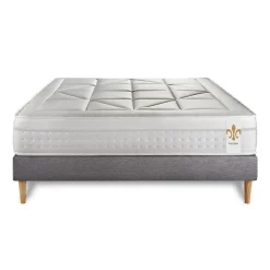 Ensemble Ressorts ensachés et mémoire de forme de confort Equilibré avec sommier tapissier><noscript><img width=