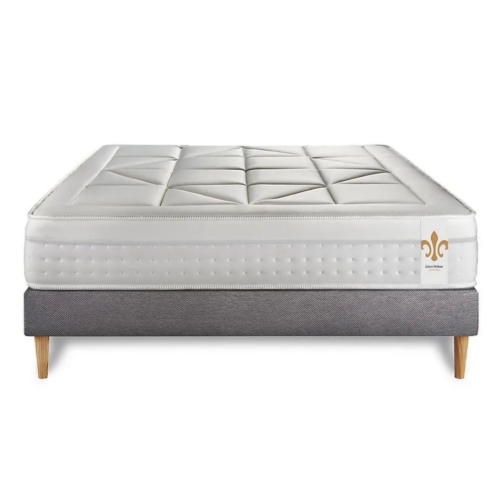 Ensemble Ressorts ensachés et mémoire de forme de confort Equilibré avec sommier tapissier>Litier Deluxe Hot