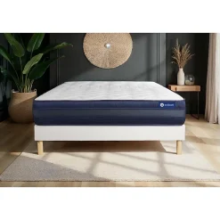 Actisom Ensemble Ressorts ensachés et mémoire de forme de confort Très ferme avec sommier kit* Ensemble Sommier Et Matelas