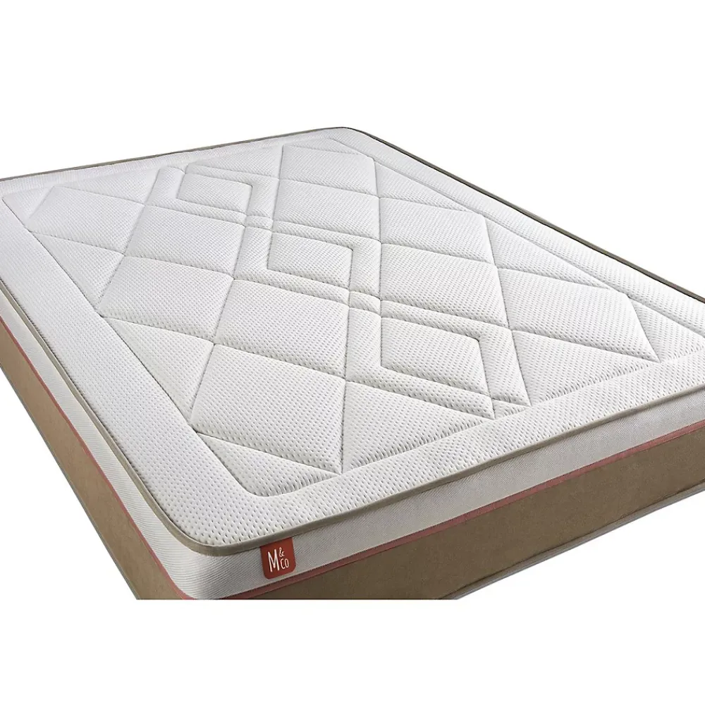 Marmottes & Co Ensemble Ressorts ensachés et mémoire de forme de confort Equilibré avec sommier kit* Ensemble Sommier Et Matelas