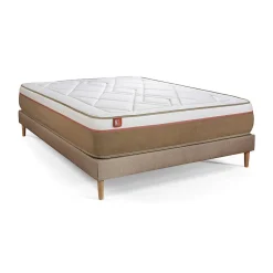 Marmottes & Co Ensemble Ressorts ensachés et mémoire de forme de confort Equilibré avec sommier kit* Ensemble Sommier Et Matelas