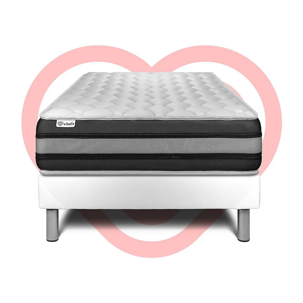 Ensemble Ressorts ensachés et mémoire de forme de confort Ferme avec sommier kit>Vitalit Online